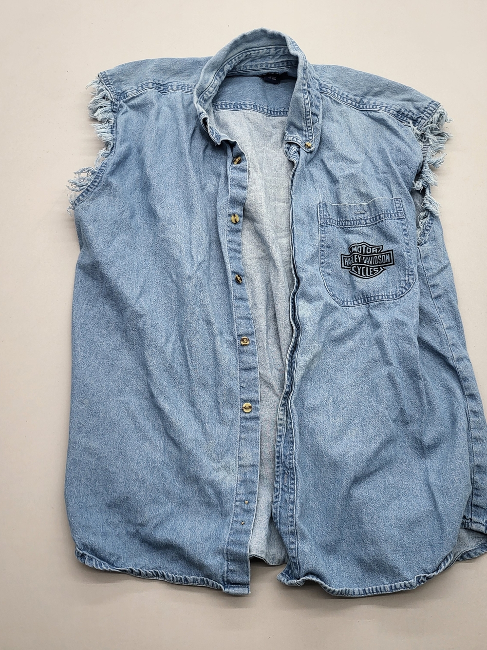Harley-Davidson Light Blue Denim Sleeveless Shirt